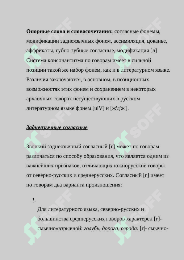 Консонантизм. Характер заднеязычных согласных 2