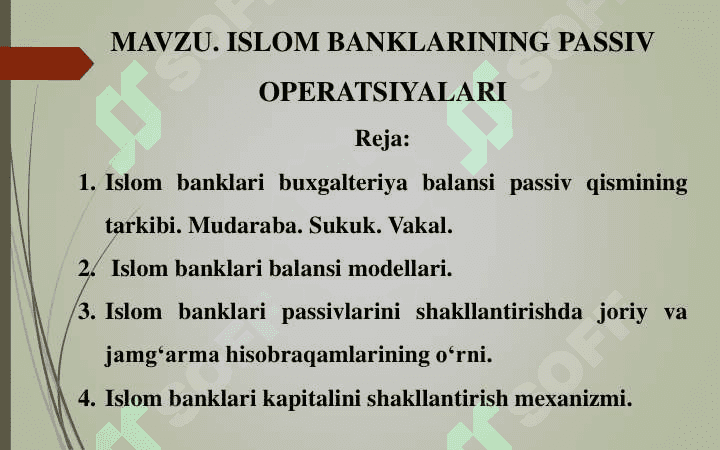 Islom bankining passiv operatsiyalari 2