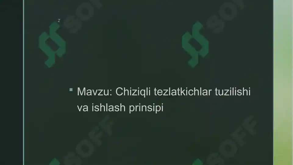 Chiziqli tezlatkichlar tuzilishi va ishlash prinsipi 2