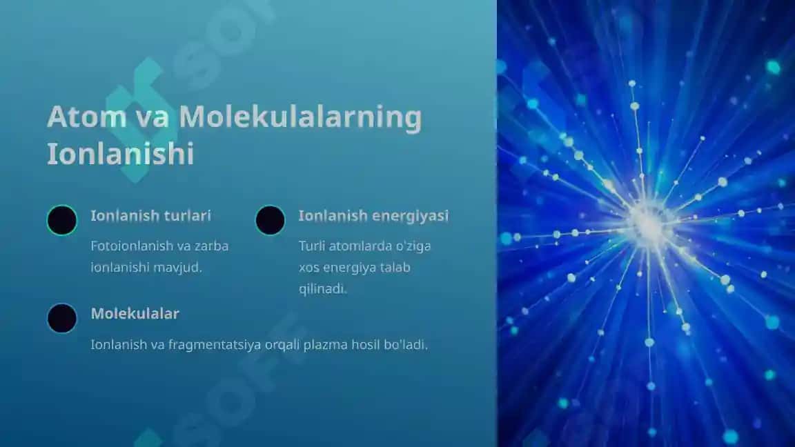 Ionlashtiruvchi nur tasirida atom va molekulalarning uyg'onishi va ionlashishi 4