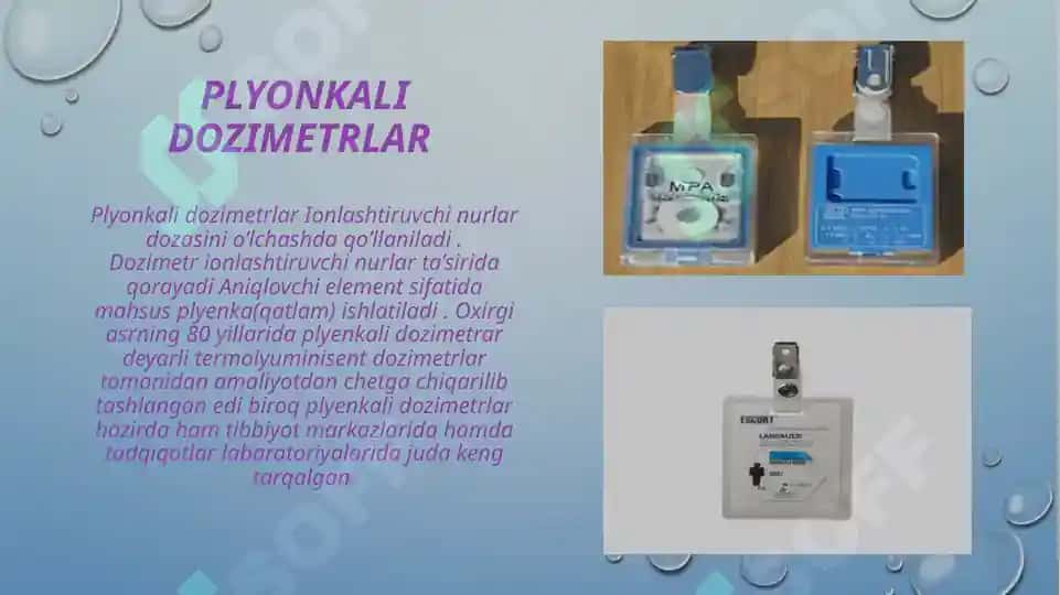 Kimyoviy dozimetrlar 5