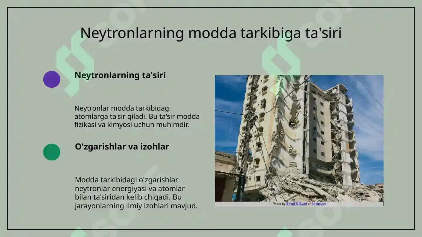 Neytronlarning modda bilan o'zaro ta'siri 5