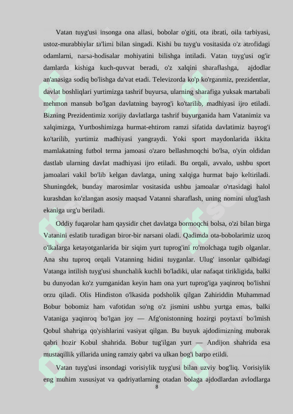 BOLALARNI VATANPARVARLIK MUHIDA TARBIYALASHDA MTT NING O'RNI. 8