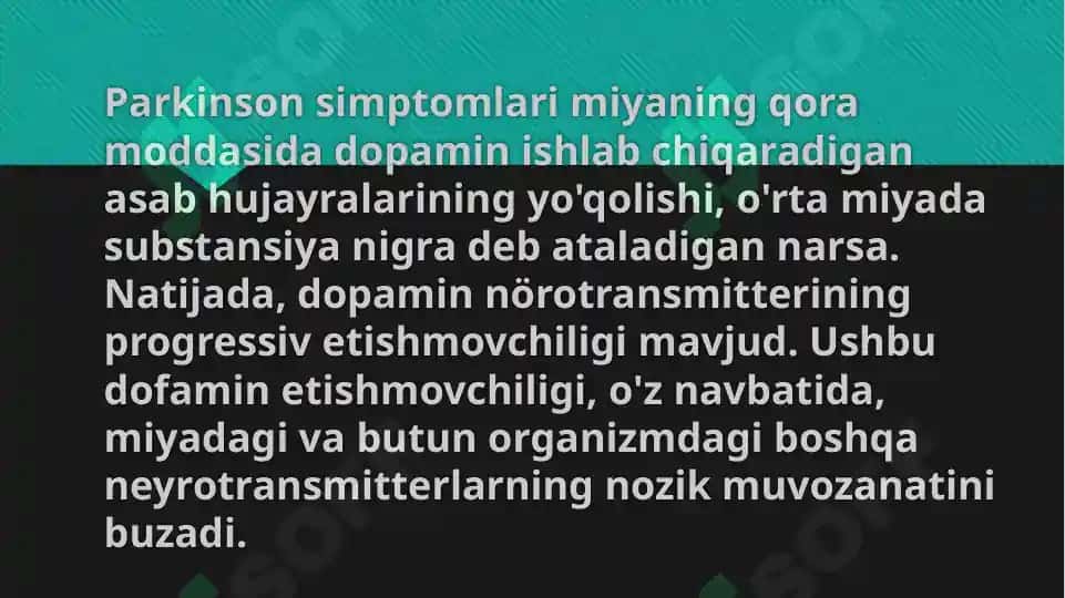 Parkinson kasalligini davolashda qo'llaniladigan dori vositalari 3
