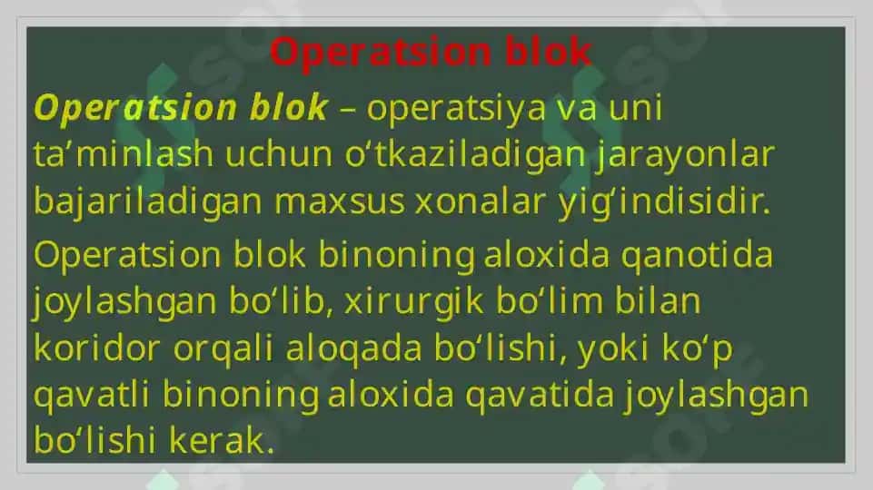 Xirurgik statsionarda sanitar-epidemiologik tartib 2