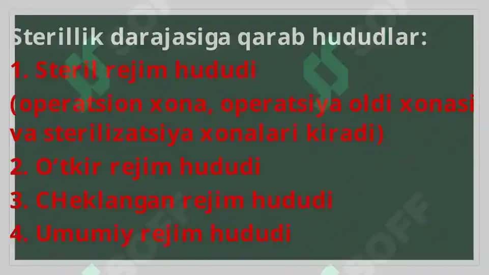 Xirurgik statsionarda sanitar-epidemiologik tartib 4