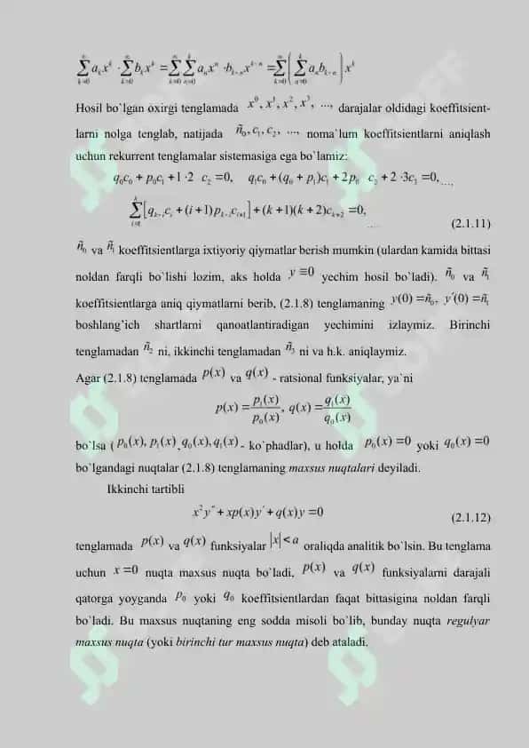 Differensial tenglama yechishni qatorga yoyish 4