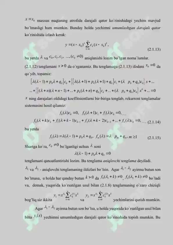 Differensial tenglama yechishni qatorga yoyish 5