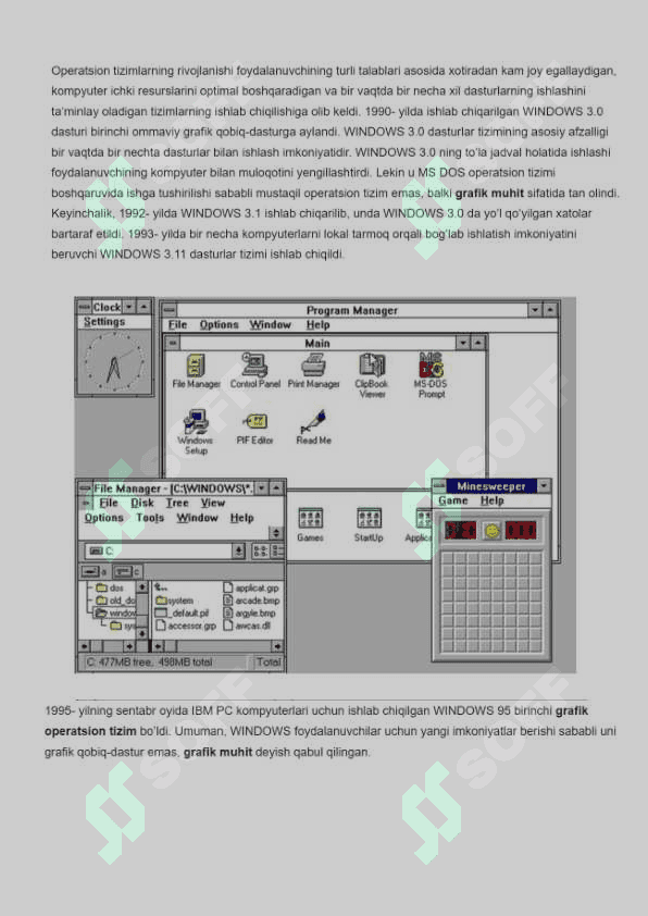 WINDOWS OPERATSION TIZIMLARNING RIVOJLANISHI 2