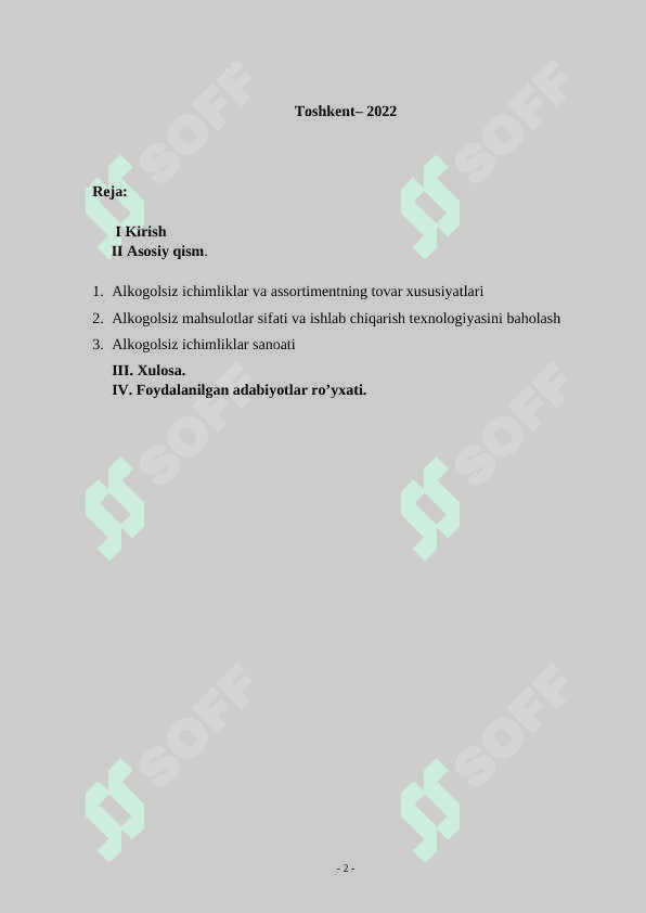 Alkogolsiz ichimliklarni sifat nazorati 2