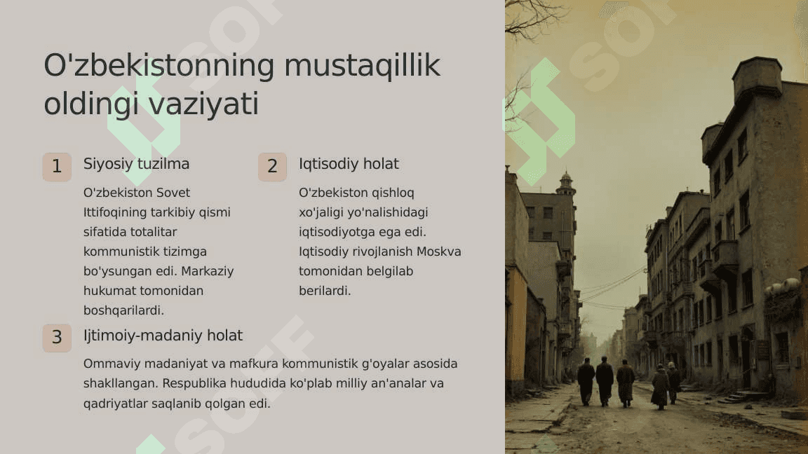 Qayta qurish yillarida O'zbekistondagi ijtimoiy-siyosiy vaziyat 2