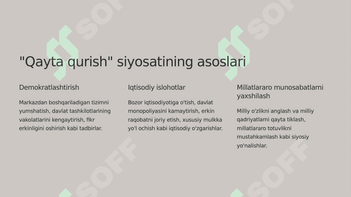 Qayta qurish yillarida O'zbekistondagi ijtimoiy-siyosiy vaziyat 3