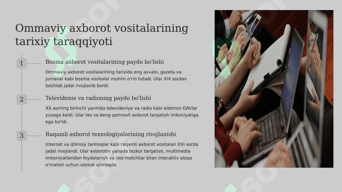 O'zbekiston Respublikasida ommaviy axborot vositalarining faoliyati 4