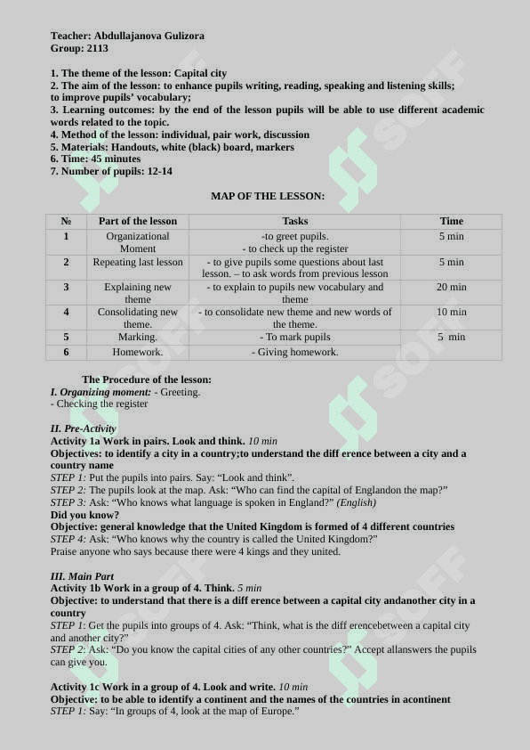 demo lesson plans for practicum 3