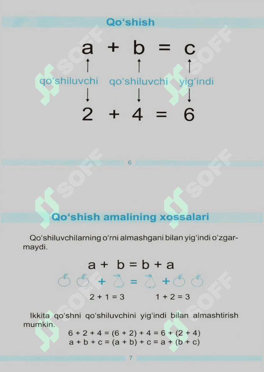 Matematik qoidalar 1-4 sinf 3