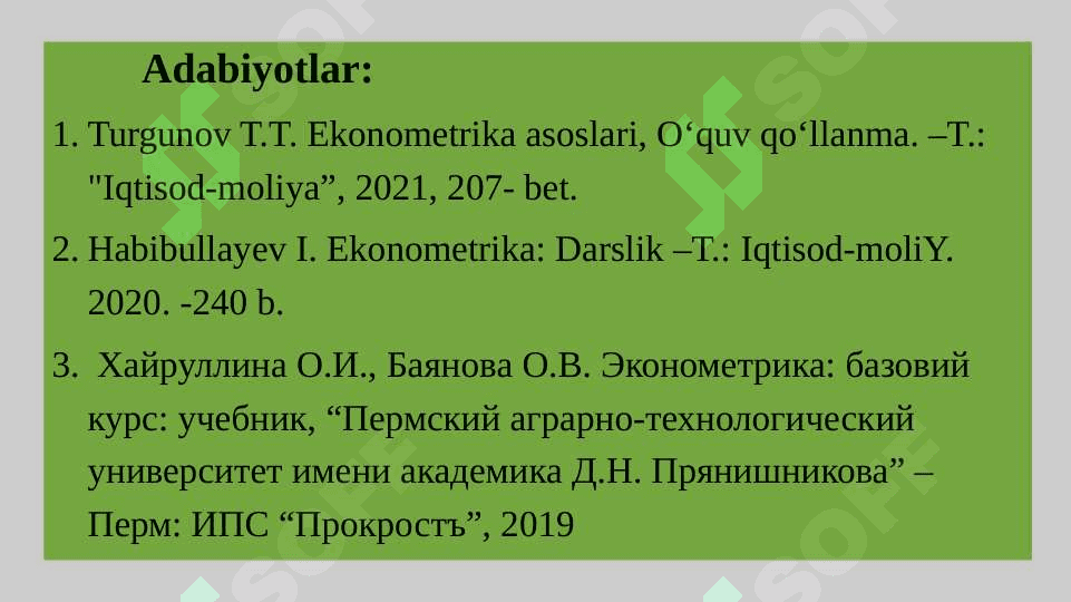 DAVRIY QATORLARDA EKONOMETRIK  MODELLSHTIRISH 3