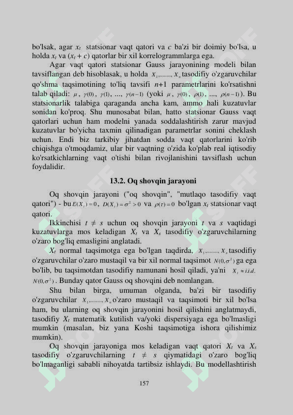 Statsionar qatorlar. ARMA modeli. 4