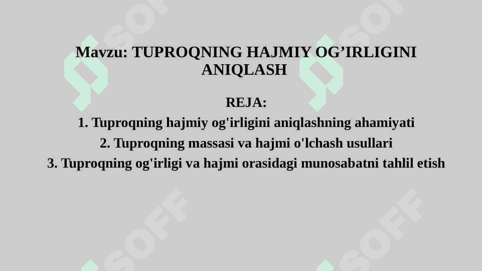 Tuproqning hajmiy og'irligini aniqlash 2