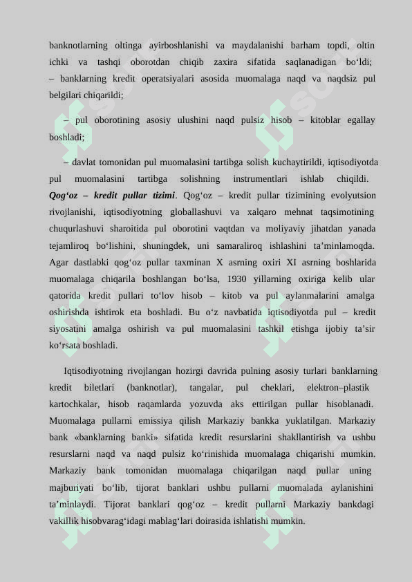 Õzbegiston Respublikasi pul tizimi va uning elementlari 8