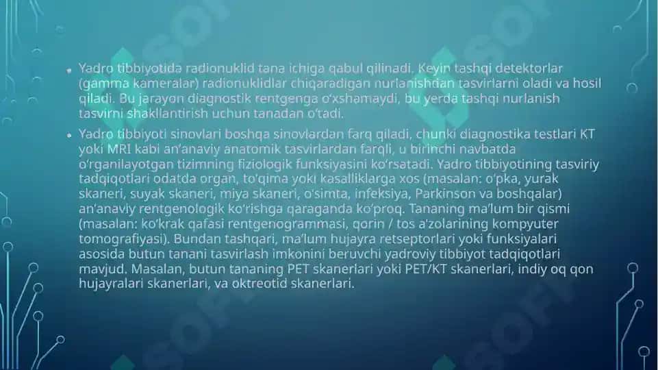 Yadro tibbiyot va nur diognostikasi 6