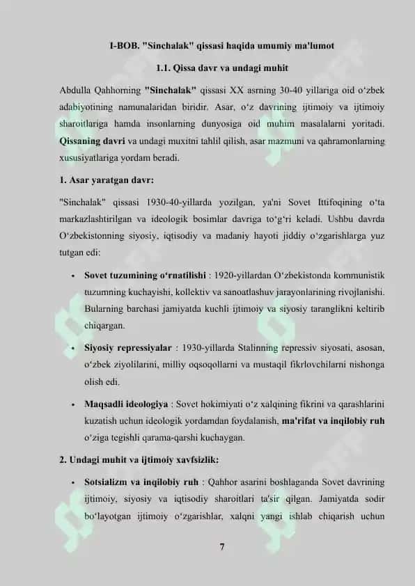 "Sinchalak" qissasida Saida va Qalandarov obrazlari talqini 7
