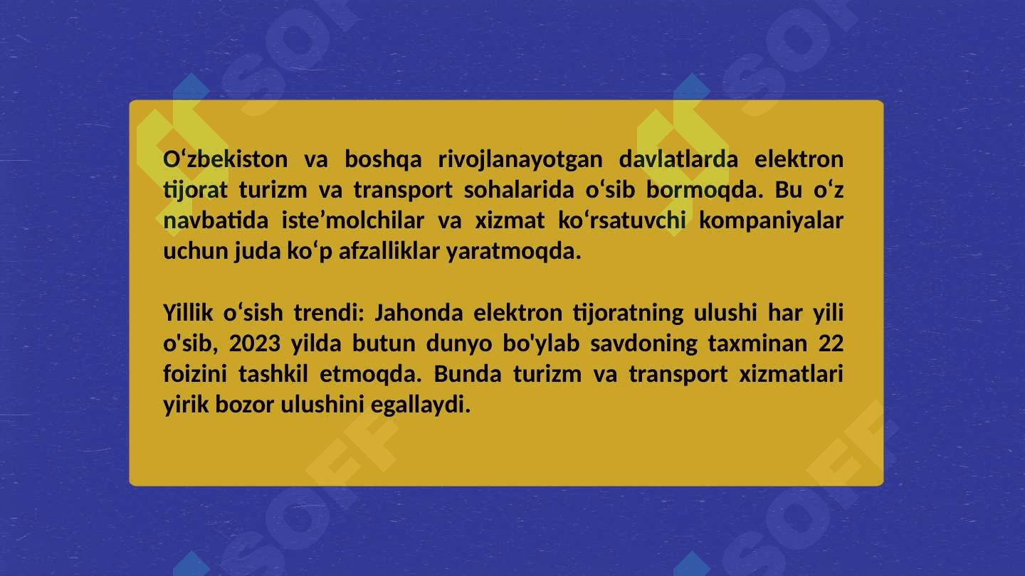 Turizm va transport sohasidagi elektron tijorat 4