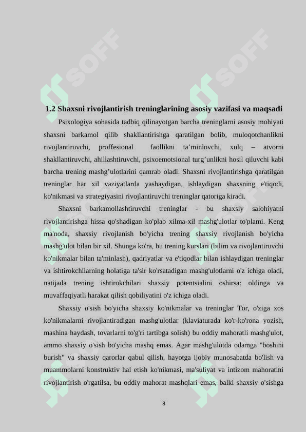 Shaxsni rivojlantirish treninglari 8