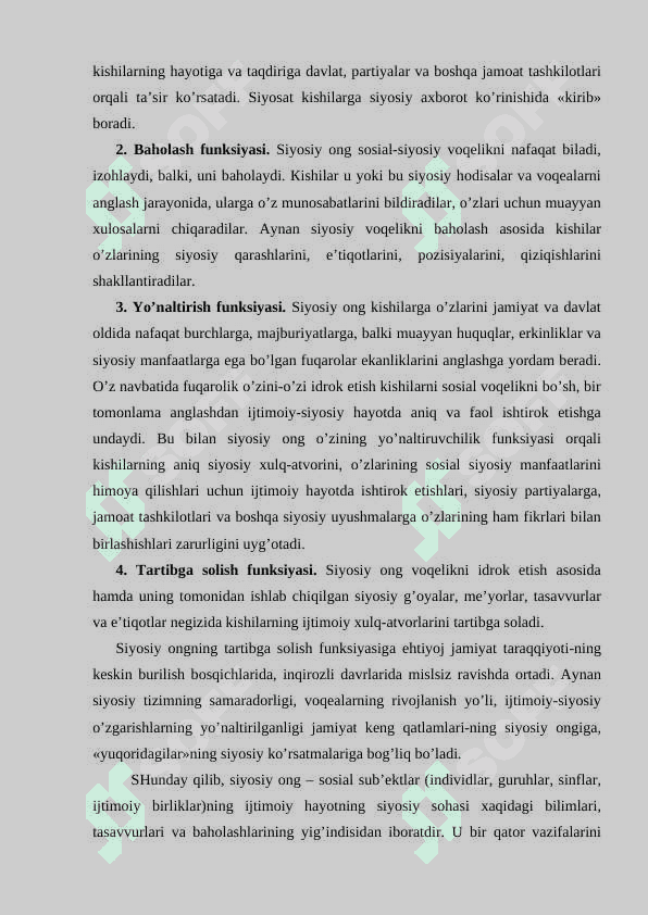 Siyosiy ma’daniyat, siyosiy mafkura. 5