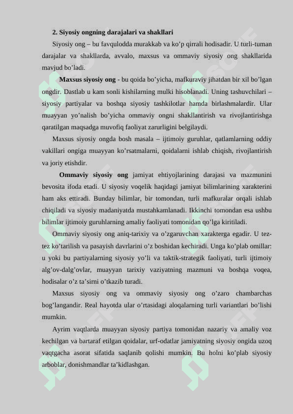 Siyosiy ma’daniyat, siyosiy mafkura. 7