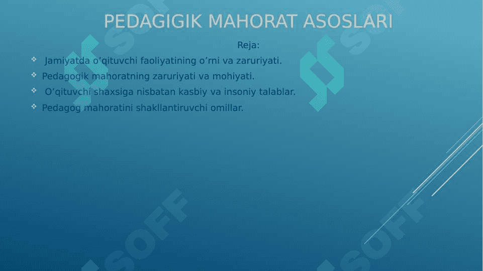 Pedagogik mahorat asoslari 2