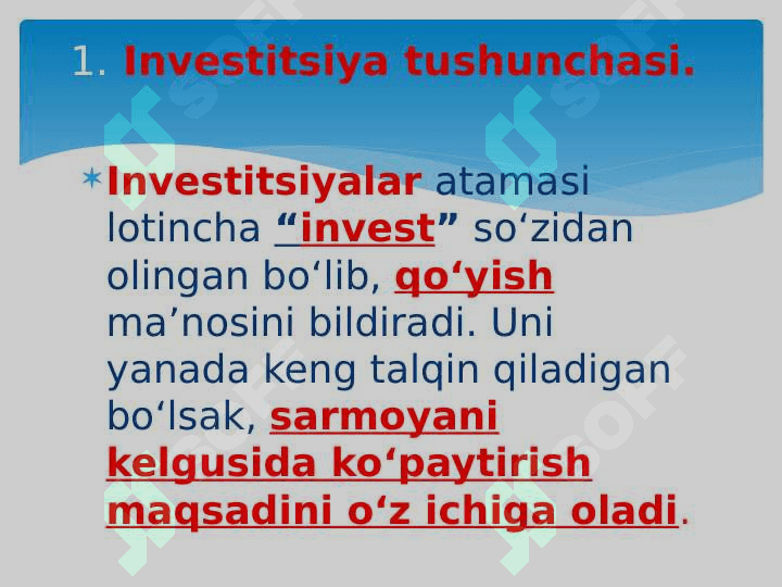 Investitsion faoliyat faniga kirish. 3