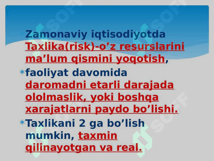 Investitsion taxlikalar 3