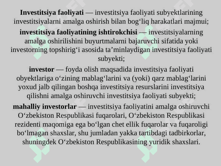 INVESTITSIYA FAOLIYATI FANIGA KIRISH 4