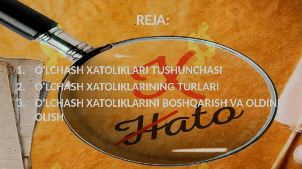 O'LCHASH XATOLIKLARINING KLASIFIKATSIYASI 2