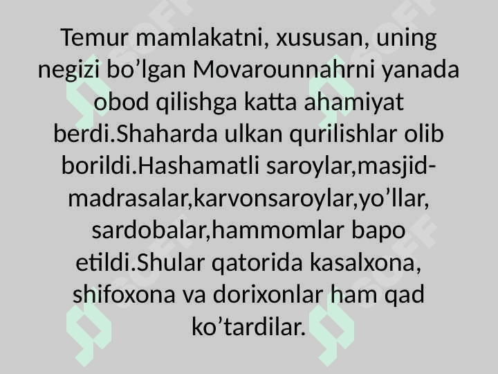 AMIR TEMUR VA TEMURIYLAR   DAVRIDAGI TANIQLI TABIBLAR VA ULARNING FAOLIYATI 5