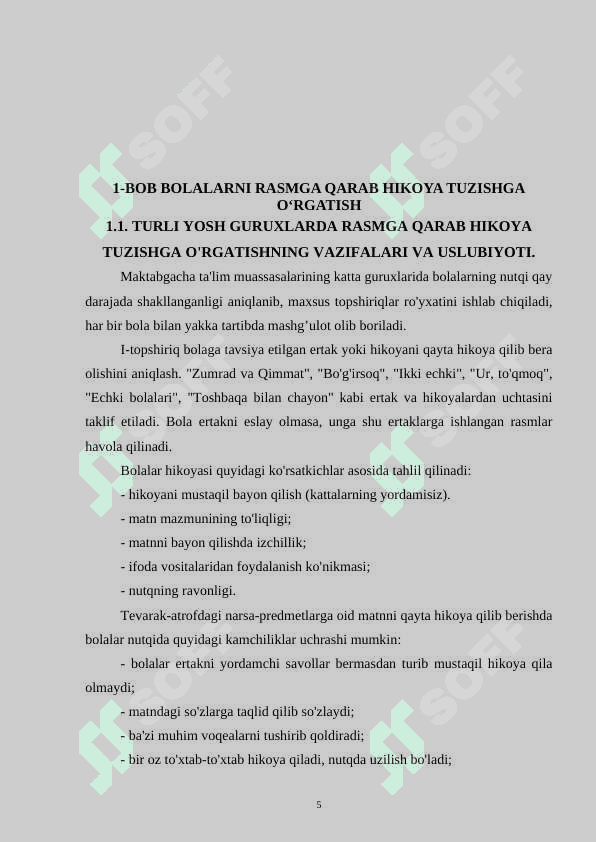 BOLALARNI RASMGA QARAB HIKOYA TUZISHGA O‘RGATISH 5