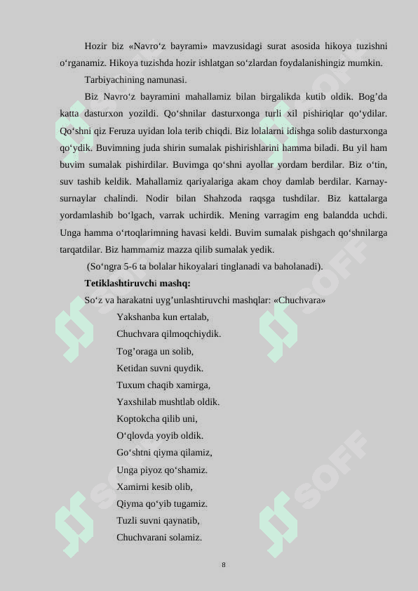 BOLALARNI RASMGA QARAB HIKOYA TUZISHGA O‘RGATISH 8