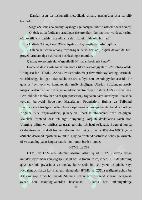 NTM uchun CRM boshqaruv tizimini ishlab chiqish 8