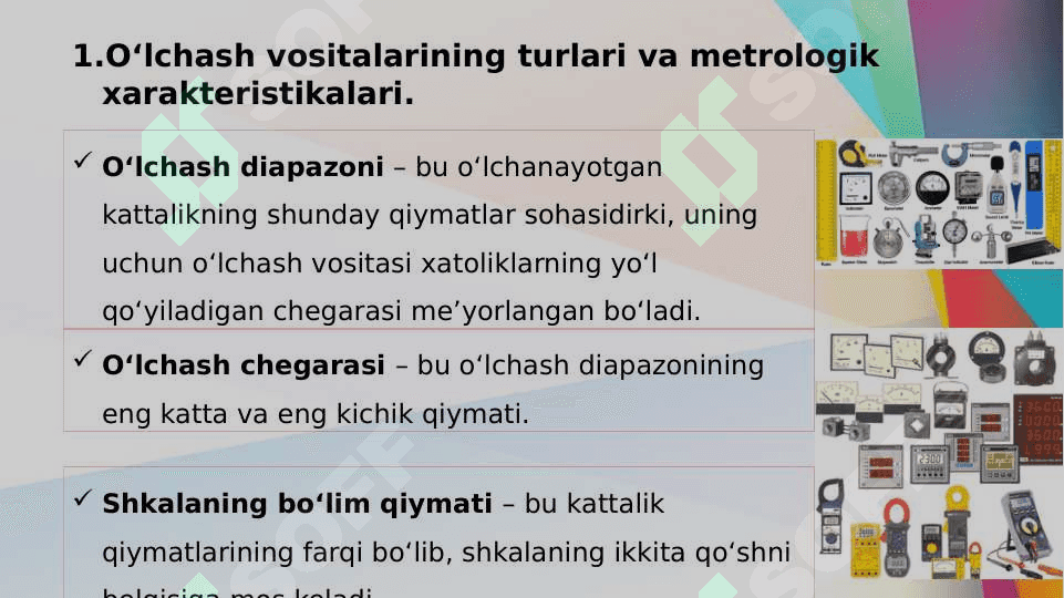 O’lchash vositalarining metrologik xarakteristikalari 3