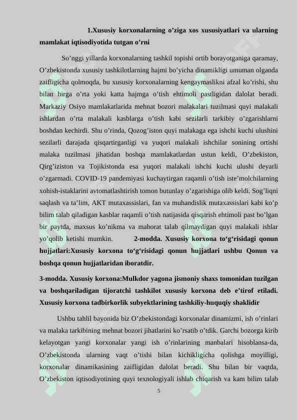 Xususiy korxonalarning tashkiliy –iqtisodiy asoslari 5