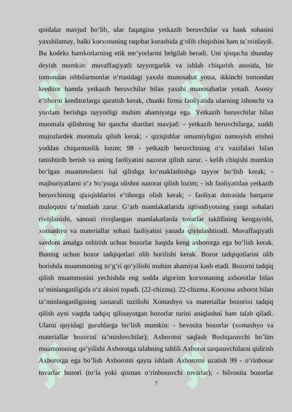 Xususiy korxonalarning tashkiliy –iqtisodiy asoslari 7