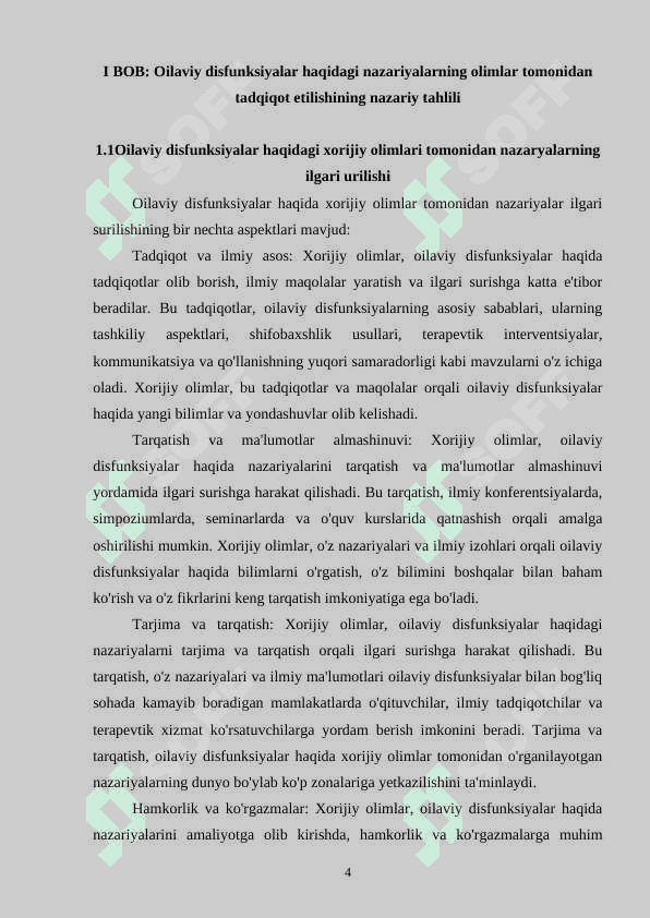 Oilaviy disfunksiyalar haqidagi nazariyalar. 4