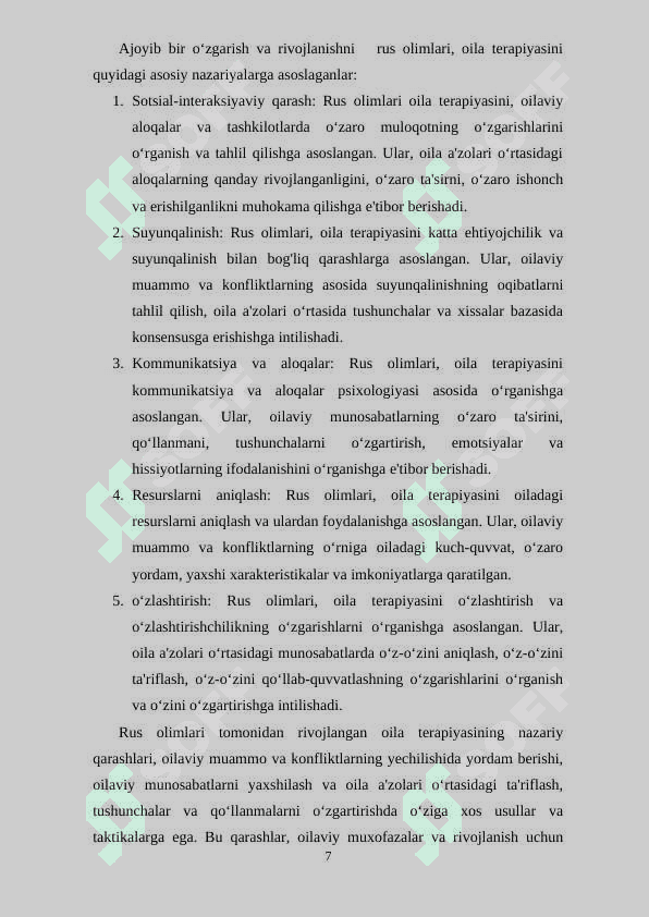 Oilaviy psixolog psixoterapevtning kasbiy yondashuvi. 7