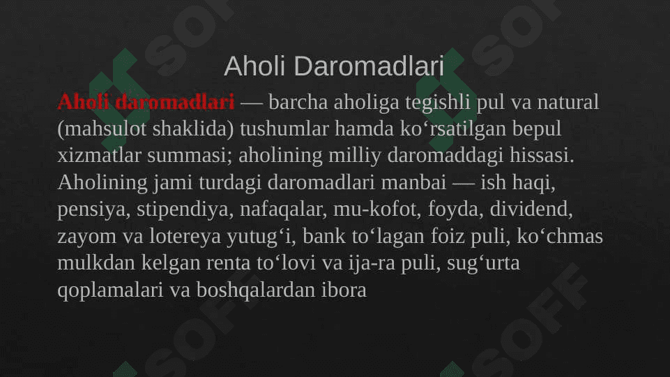 Aholi Daromadlari 3