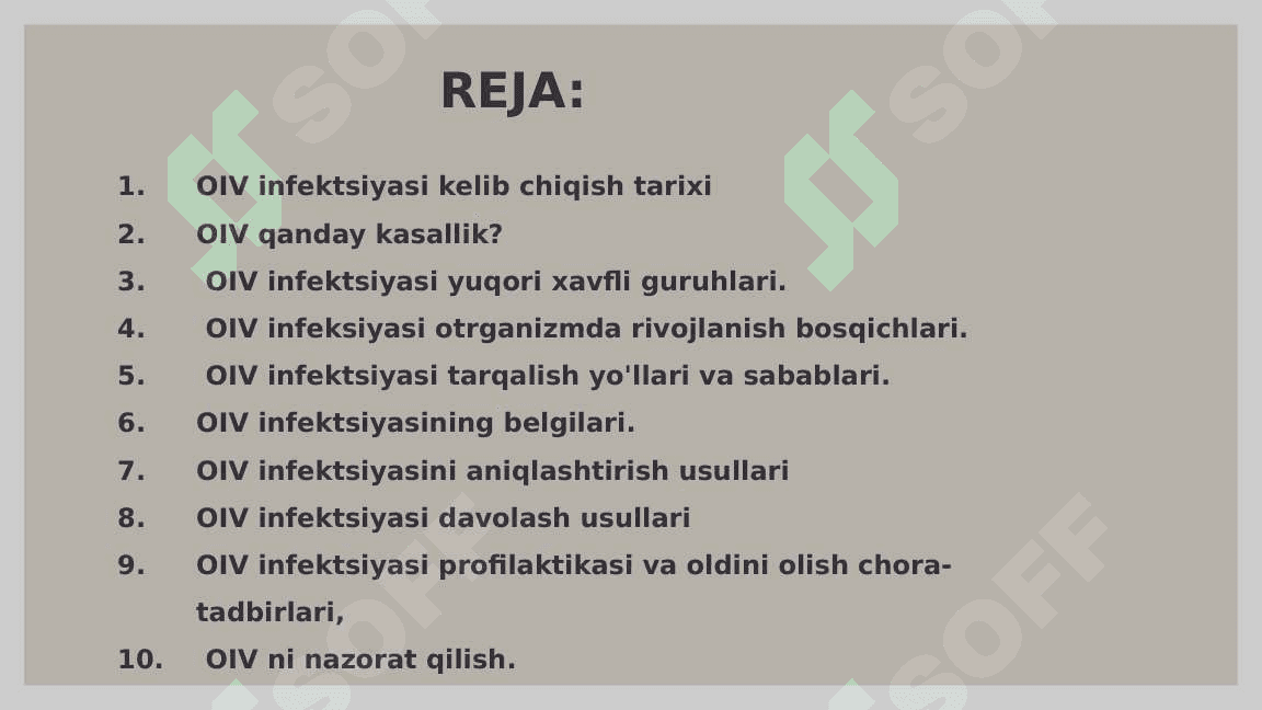 OIV infeksiyasi. 2