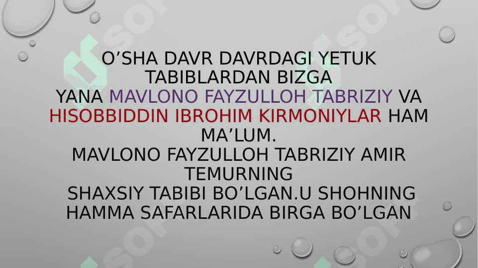 AMIR TEMUR VA TEMURIYLAR DAVRIDAGI TIBBIYOT 6