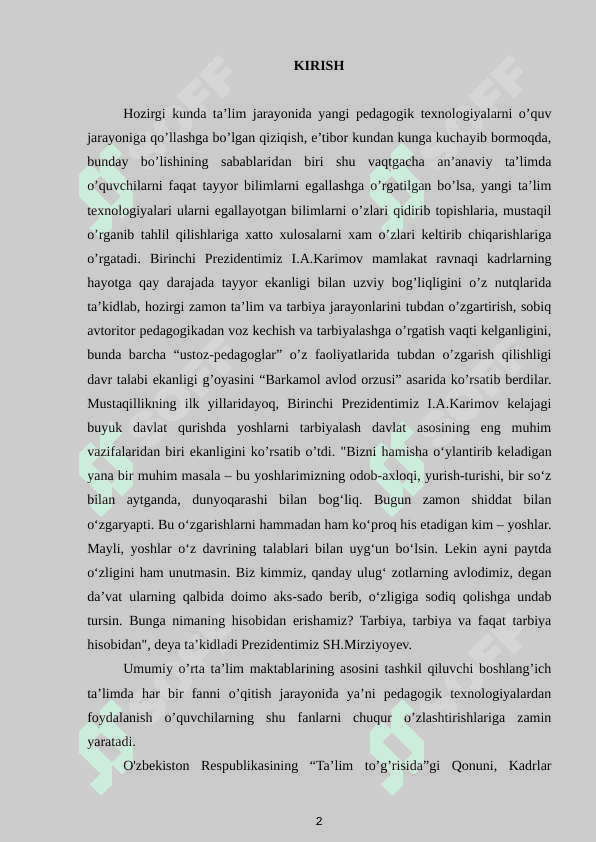 2-SINFDA ALGEBRA ELEMENTLARINI O'QITISH TEXNOLOGIYALARI 2