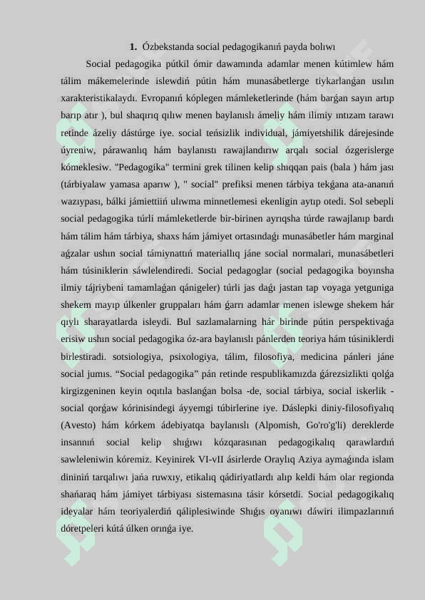 Social pedagogika tiykarları 2