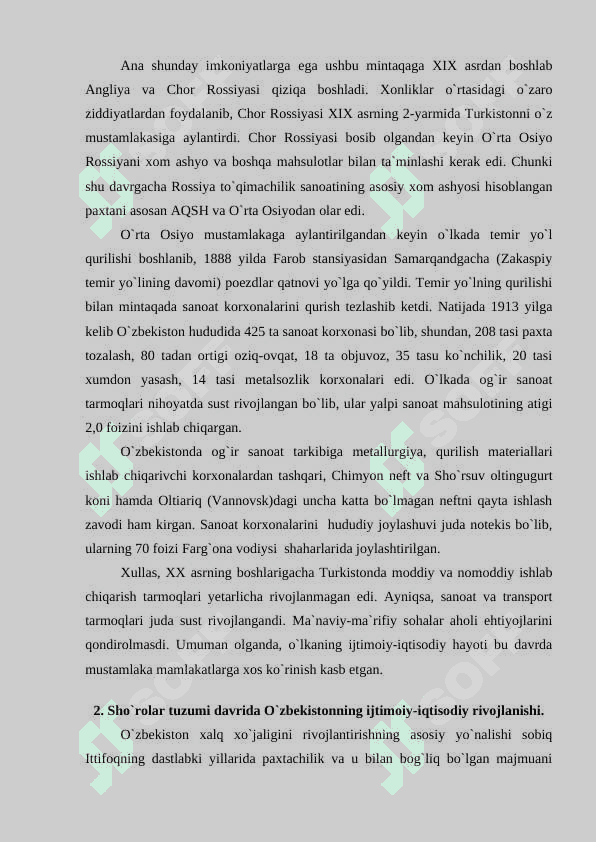 O`zbekiston Respublikasida iqtisodiyotining shakllanishi va rivojlanishi. 3
