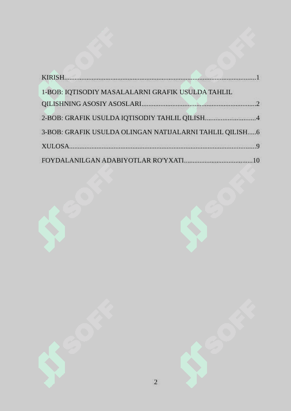 Iqtisodiy masalalarni butun sonli yechimini topish 2